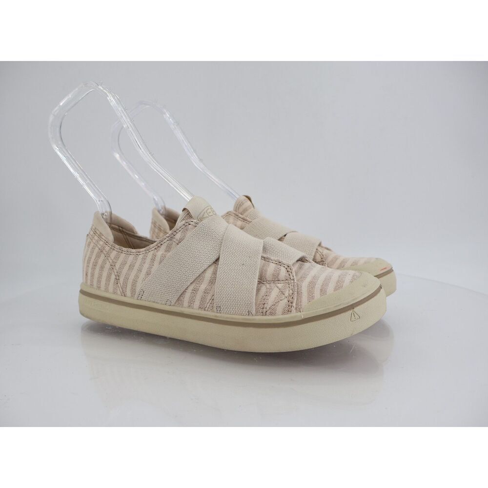 Keen Women Elsa IV Sneaker Size 7.5 Beige Stripe Shoe Low Top Vulcanized Retro